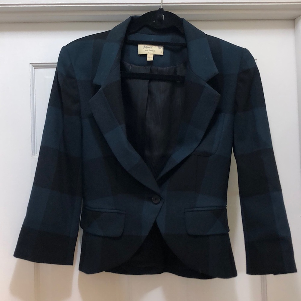 Elizabeth and James shrunken plaid Blazer
